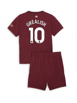 Manchester City Jack Grealish #10 Ausweichtrikot für Kinder 2024-25 Kurzarm (+ Kurze Hosen)